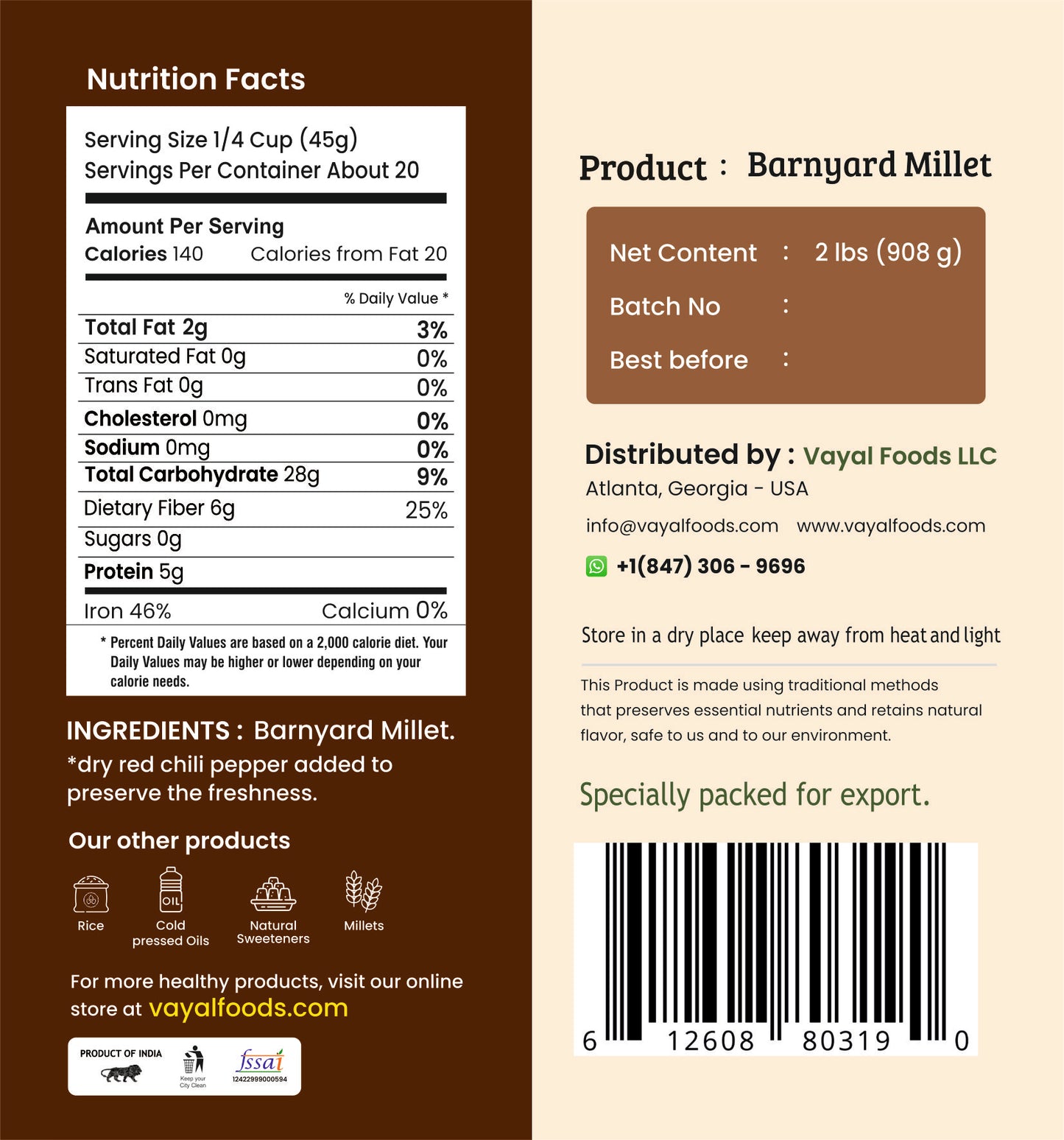 Barnyard Millet (Unpolished)