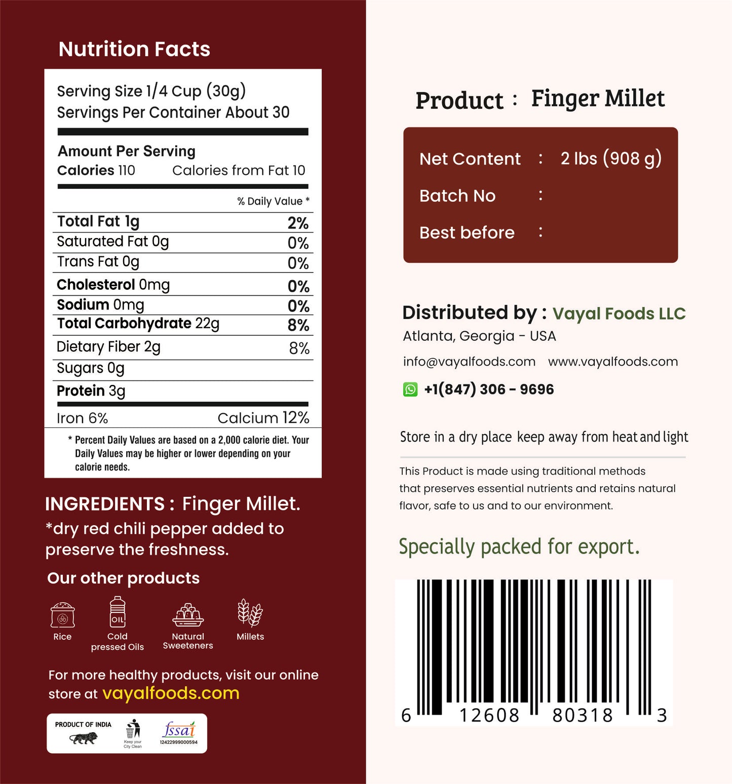 Finger Millet (Unpolished)