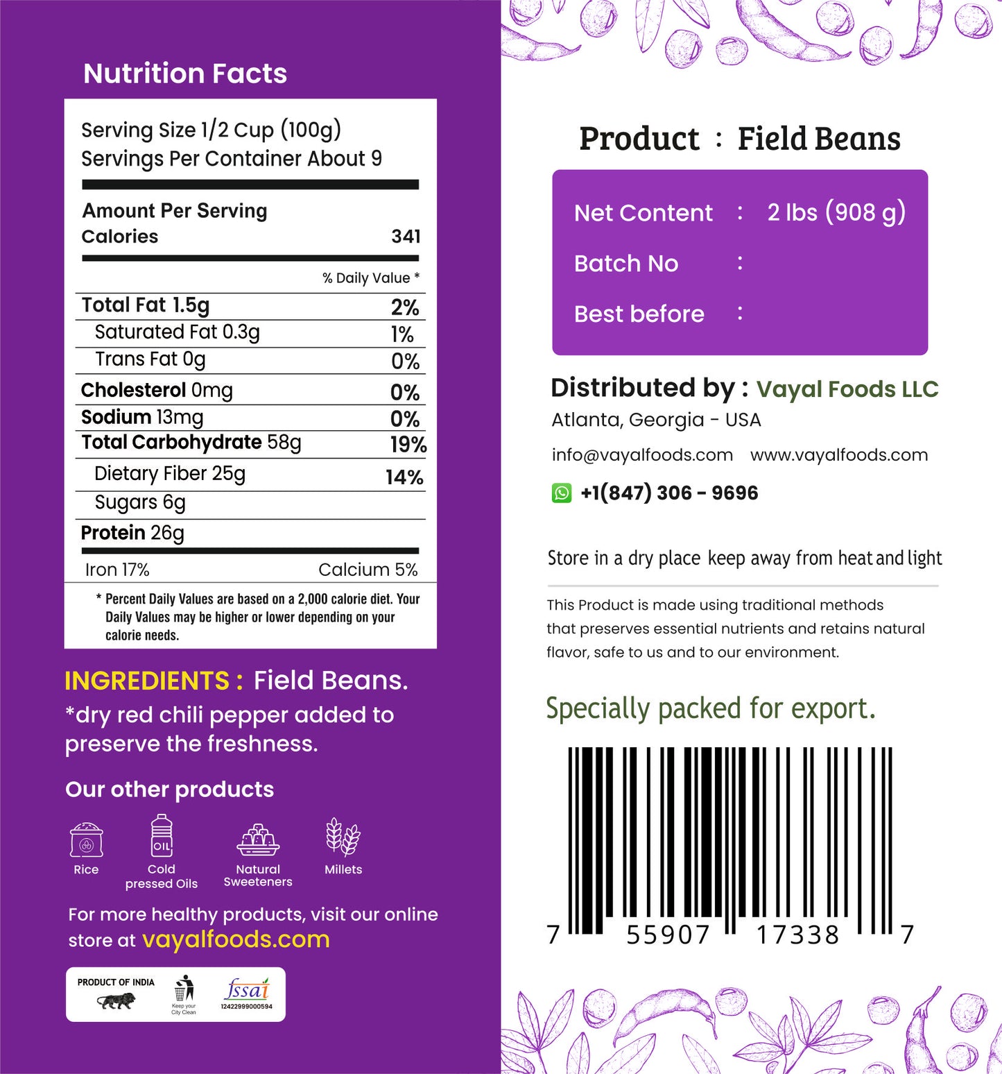 Field Beans (Avarai)