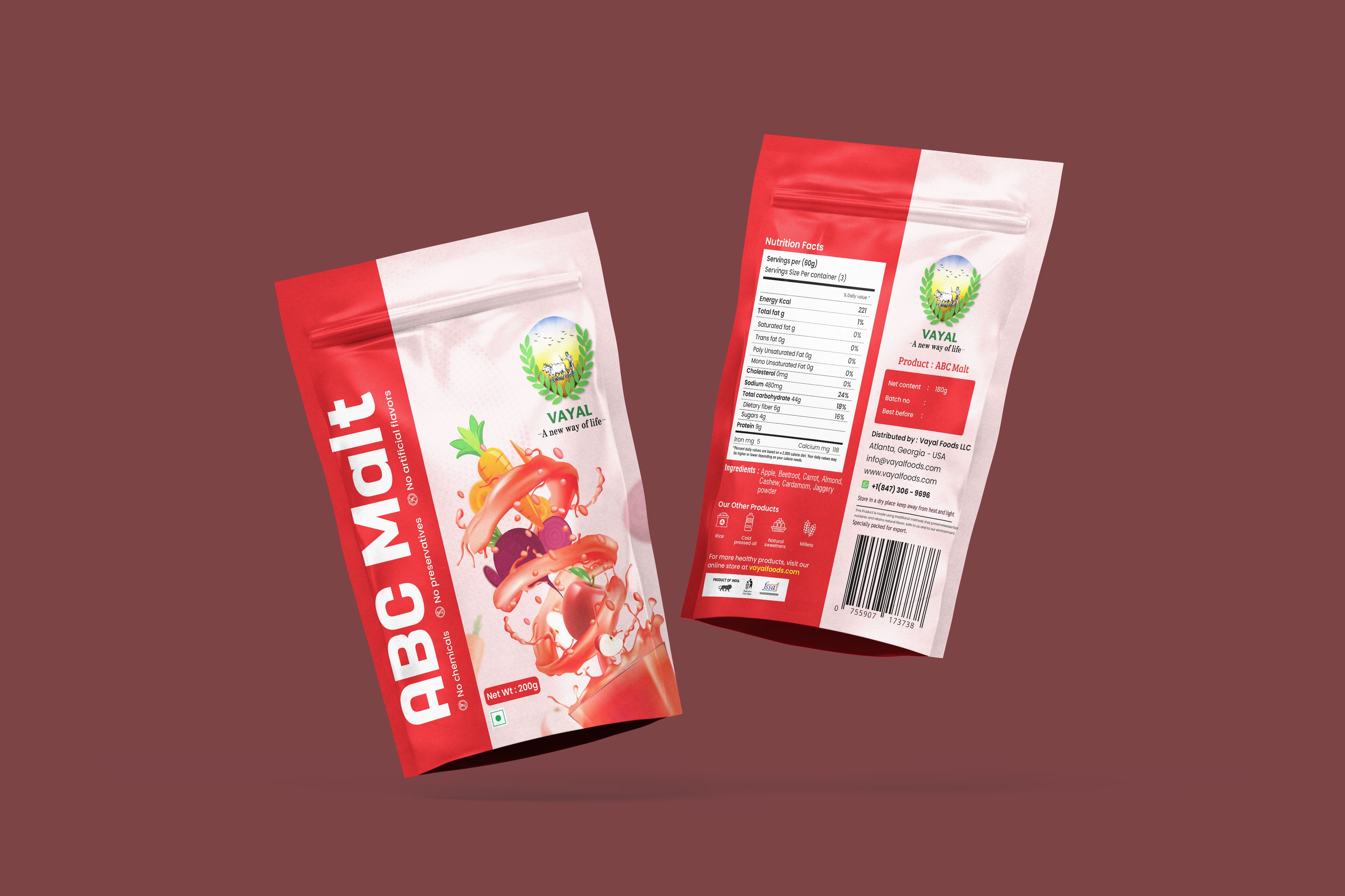 Abc Malt Sticker ABC Malt (250gm) – swvayalfoods