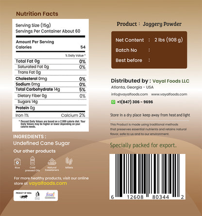 Jaggery Powder (Raw Cane Sugar)